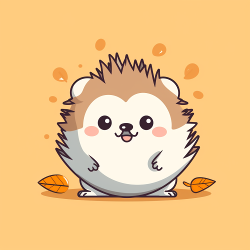 Cute happy hedgehog with rocket