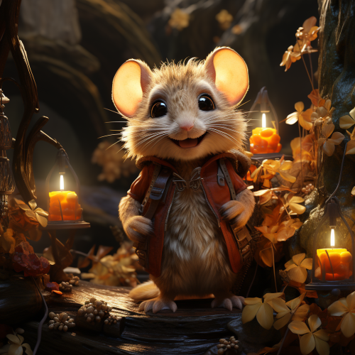 Mouse on a Tree Stump