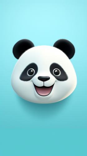 Cute happy panda cartoon image