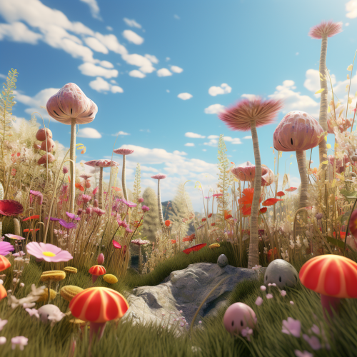 Tranquil field in close-up view