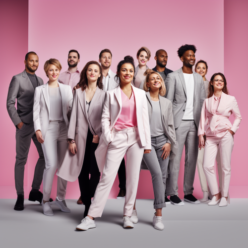 Group of Happy People on White Background