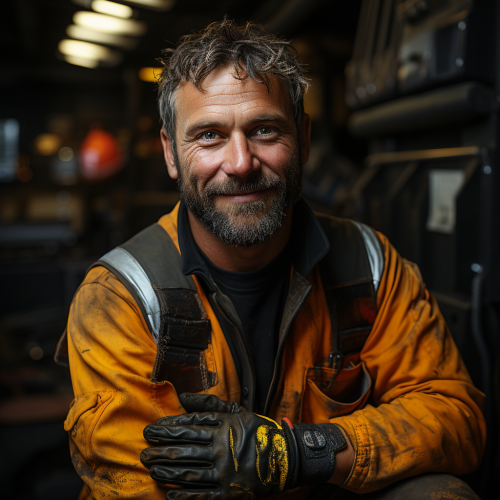 Worker Wearing Gloves