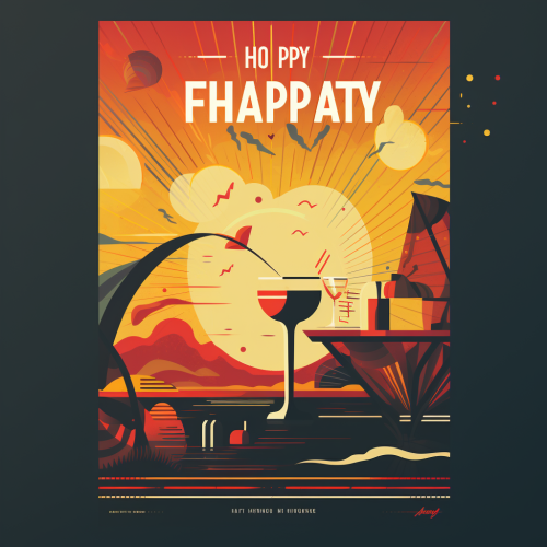 Happy Hour Event Bar with People Enjoying Drinks