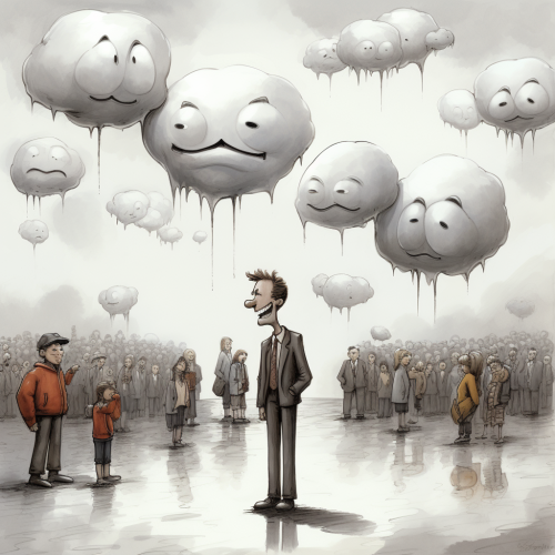 Cartoon illustrating hidden life struggles