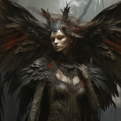 Beautiful harpy woman portrait