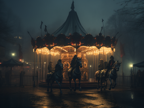 Eerie haunted carousel at carnevil Eerie haunted carousel at carnevil