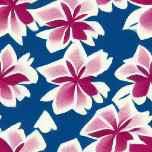 Hawaiian flowers with blue and pink pattern