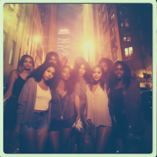 Group of diverse women having a wild night out