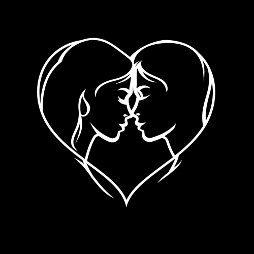 Heart Fine Line Logo Man Woman