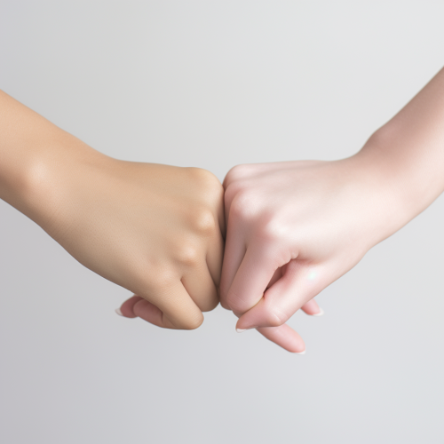 Heart-shaped hands in white environment