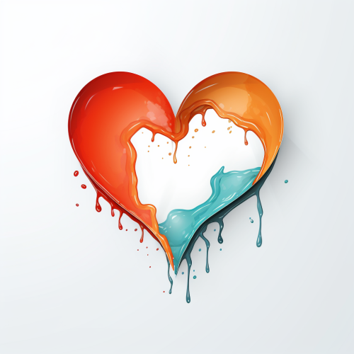 Vector illustration of heart split into two sides