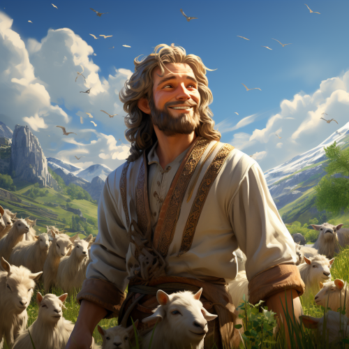 Charismatic Hein in National Caucasus Outfit with Farm Animals