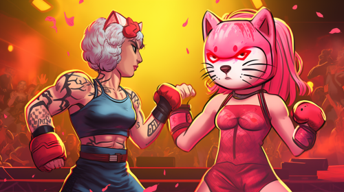 Colorful Hello Kitty WWE promotion