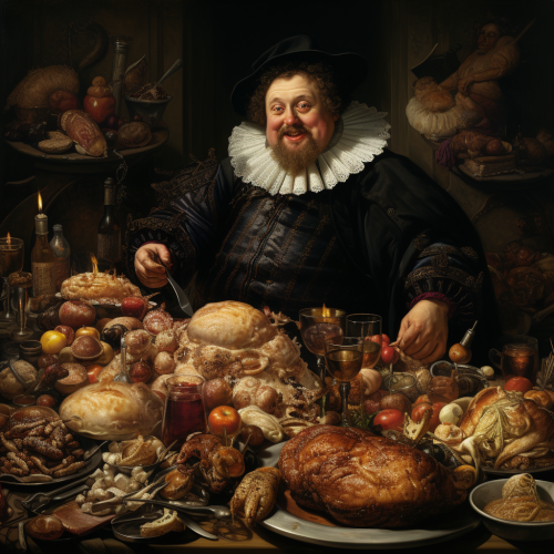 Henry Eight eating huge feast