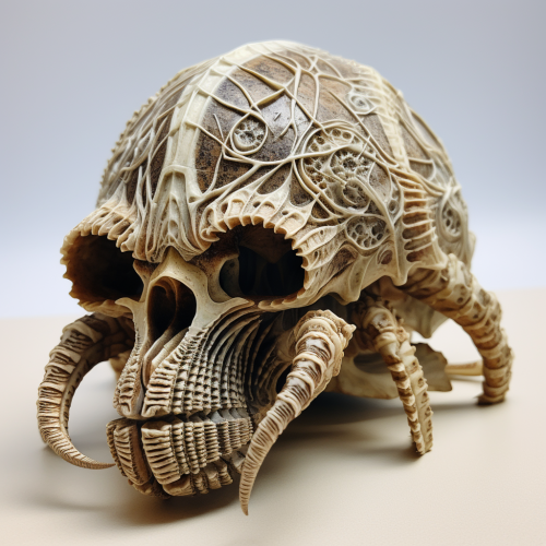Hermit crab with skull shell