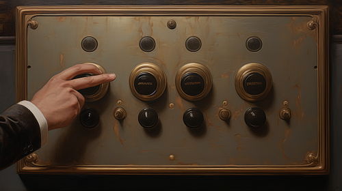 Image of a hand hesitating over two push buttons
