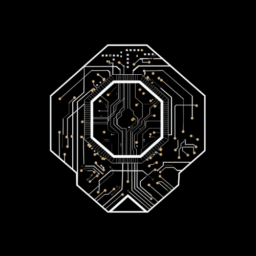 Hexagon Circuit Board Logo Space Bio Future Corporate Tech