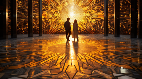 Yellow and Brown Islamic Pattern Paver