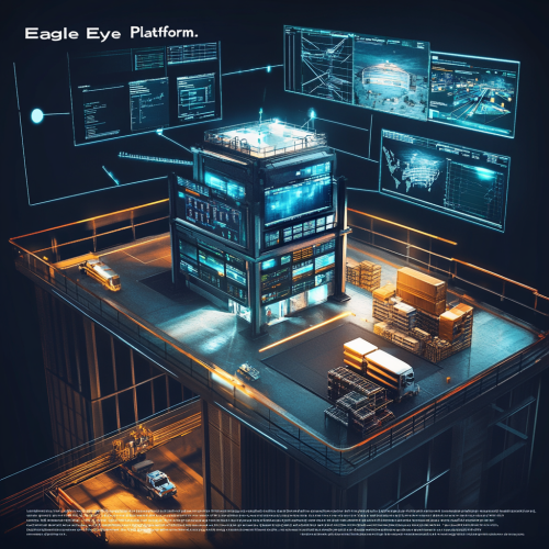Futuristic control tower overseeing logistics processes Futuristic control tower overseeing logistics processes