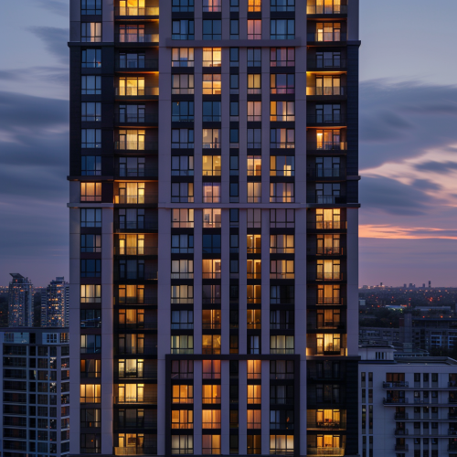 Detailed architecture at twilight