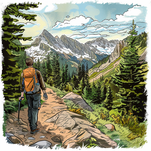 Cartoon Hiking Trail Colorado Image