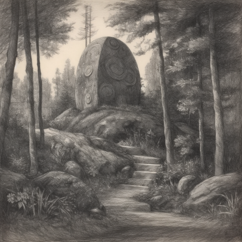 Beautiful Forest Landscape Design Sketch