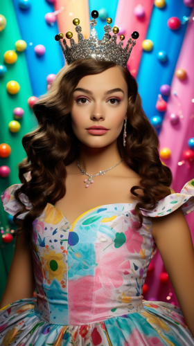 Portrait of a Hispanic Mexican Girl in Karol G-style Tiara Portrait of a Hispanic Mexican Girl in Karol G-style Tiara