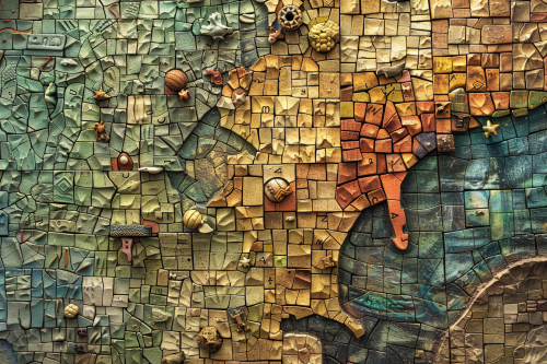 Colorful Historical Empire Map Mosaic