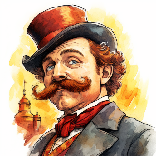 Charming hobbit carnival barker character