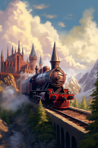 Disney-style Hogwarts Express graphic Disney-style Hogwarts Express graphic