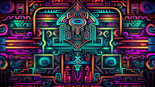 Holographic Aztec Patterns Design