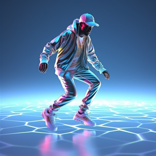 Hip Hop Dance of Holographic Woman Ghost
