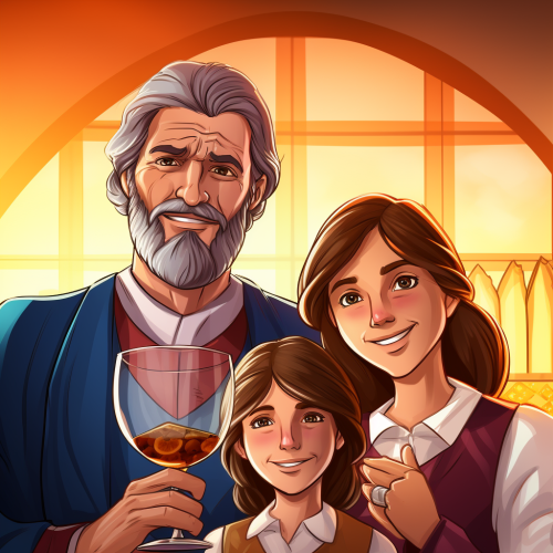 Three generation family celebrating Holy Communion