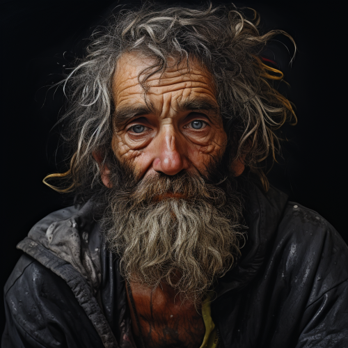 Hyperrealistic portraits of homeless men