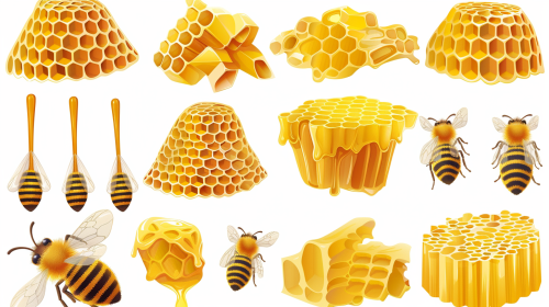 Pastel yellow honey combs