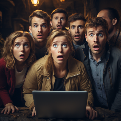 Group of young people react with horror to devastating news