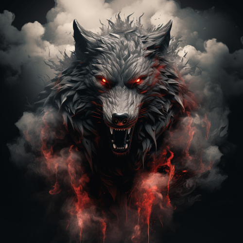 Sinister smoke-shaped wolf comic