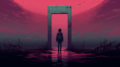 Simplistic pixel art login screen