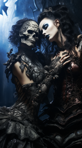 Beautiful horror Gothic woman body dance