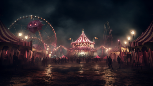 Spooky horror circus at the amusement park
