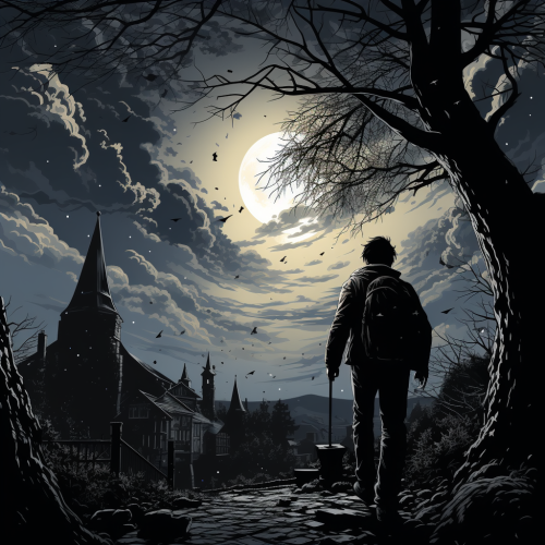 Mysterious Horror Man Playing Music