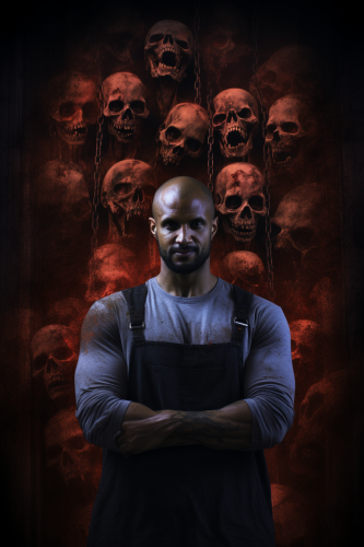 Horror movie poster with Ricky Whittle and 7 serial killers