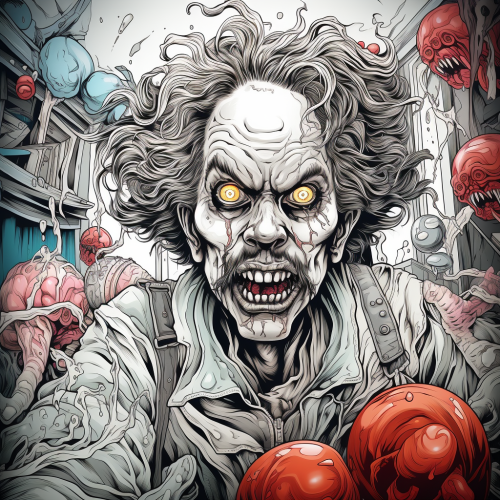 Scary horror movie coloring page