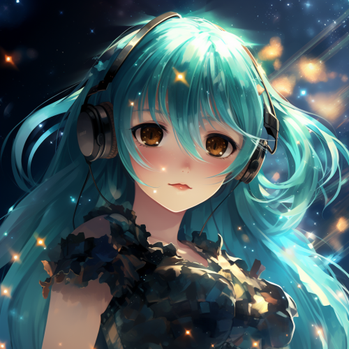 Hatstune Miku in Hoshino AI Style with Sparkling Pupil