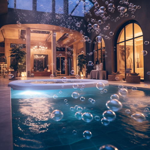 Relaxing in the Hot Bubbling Hotel Pool