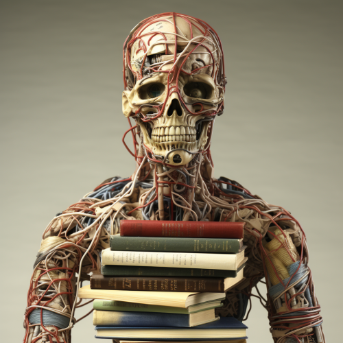 Illustration of human body from books