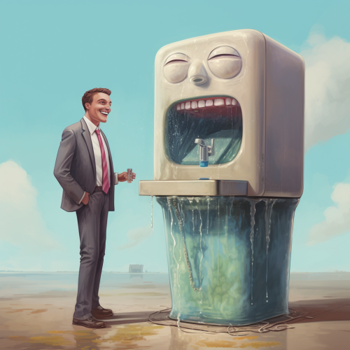 Friendly human watercooler gathering