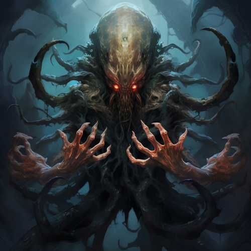Monster with Humanoid Hands and Squid Head