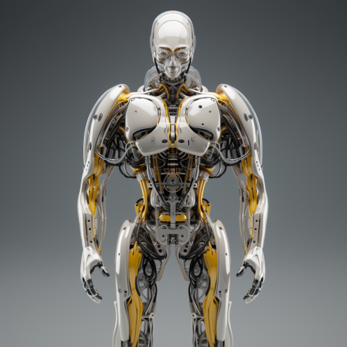 Transparent Organic Muscles Humanoid Robot Front