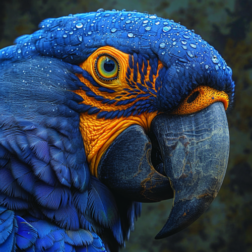 Hyacinth macaw bird in flight